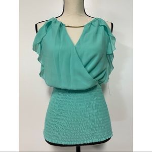 NWT XOXO Mint Green Blouse Size S